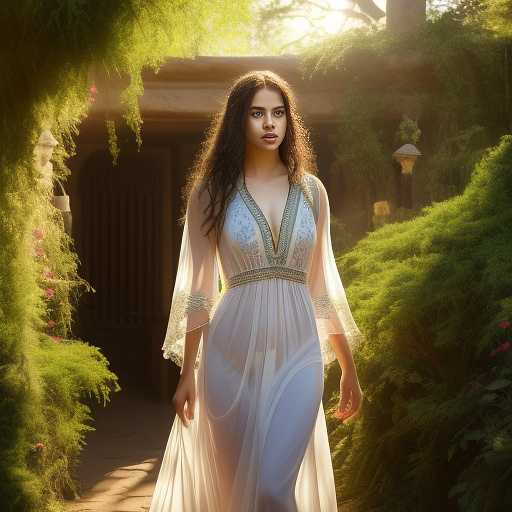 1girl, fairuza balk (age 18), stunning detailed eyes, sheer airy gown with flower embroidery, nude underneath, walking through a well tended flower garden, midday, full body shot, 1990s, (best quality,4k,8k,highres,masterpiece:1.2),ultra-detailed,(realistic,photorealistic,photo-realistic:1.37),hdr,uhr,studio lighting, ultra-fine painting,sharp focus,physically-based rendering,extreme detail description,professional,vivid colors,bokeh,portrait
 in egypt style