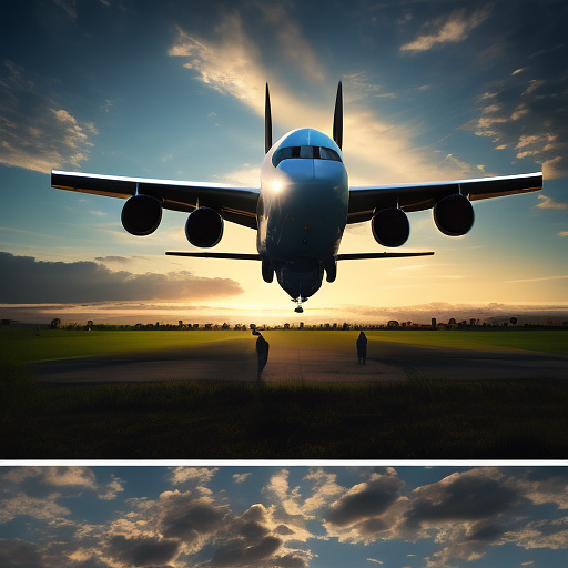A funny plane is flying. people are falling out of it. in custom style