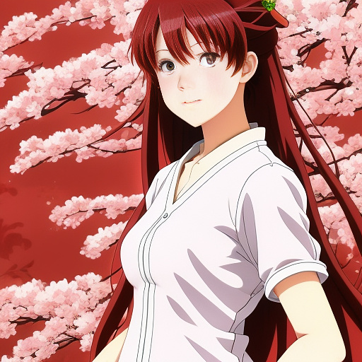 Flower red in anime style