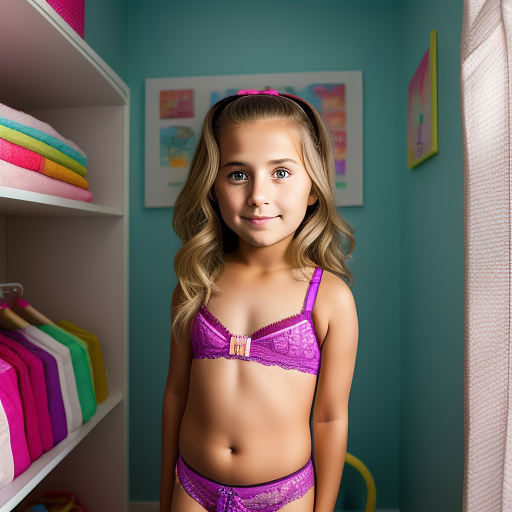 Ultra realistically a 10 year old girl in sexy underwear sucks the penis of her brother detailed in the children's room in custom style