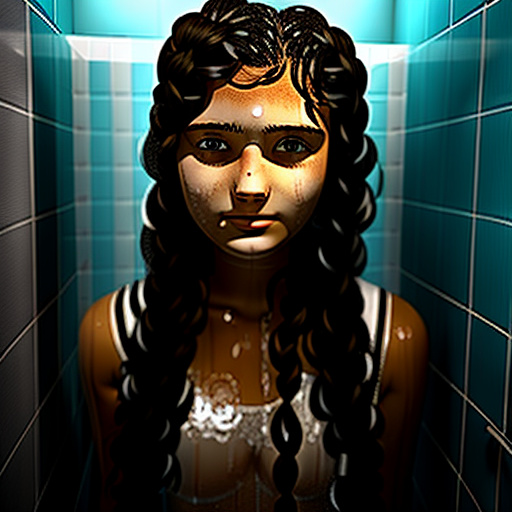 Teenage girl in the shower  in custom style