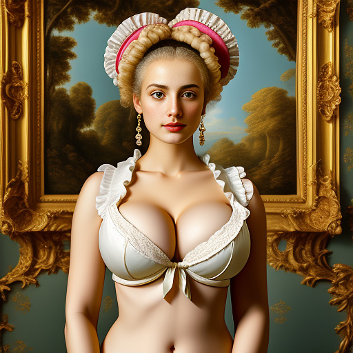 Busty, huge_breasts, j_cup in rococo style