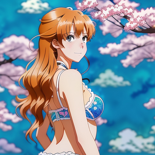 Underwear, beautiful woman in anime style