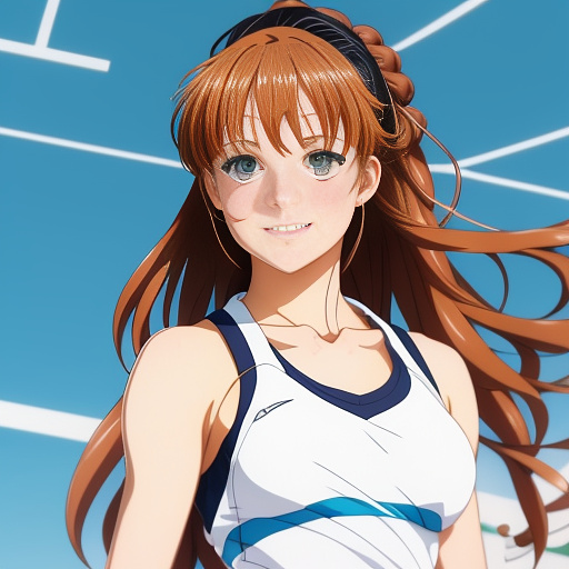 A beautiful and athletic girl in anime style
