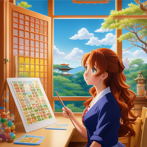 Disney characters playing loteria in anime style