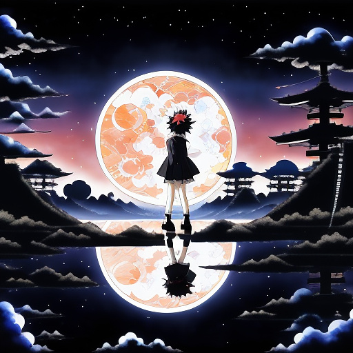 Black moon
 in anime style