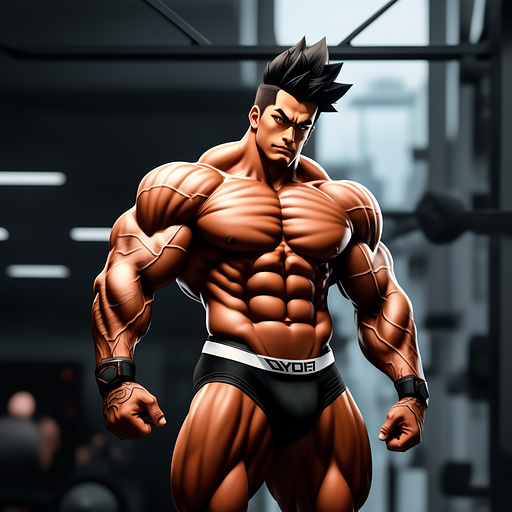 Muscular boy
 in anime style