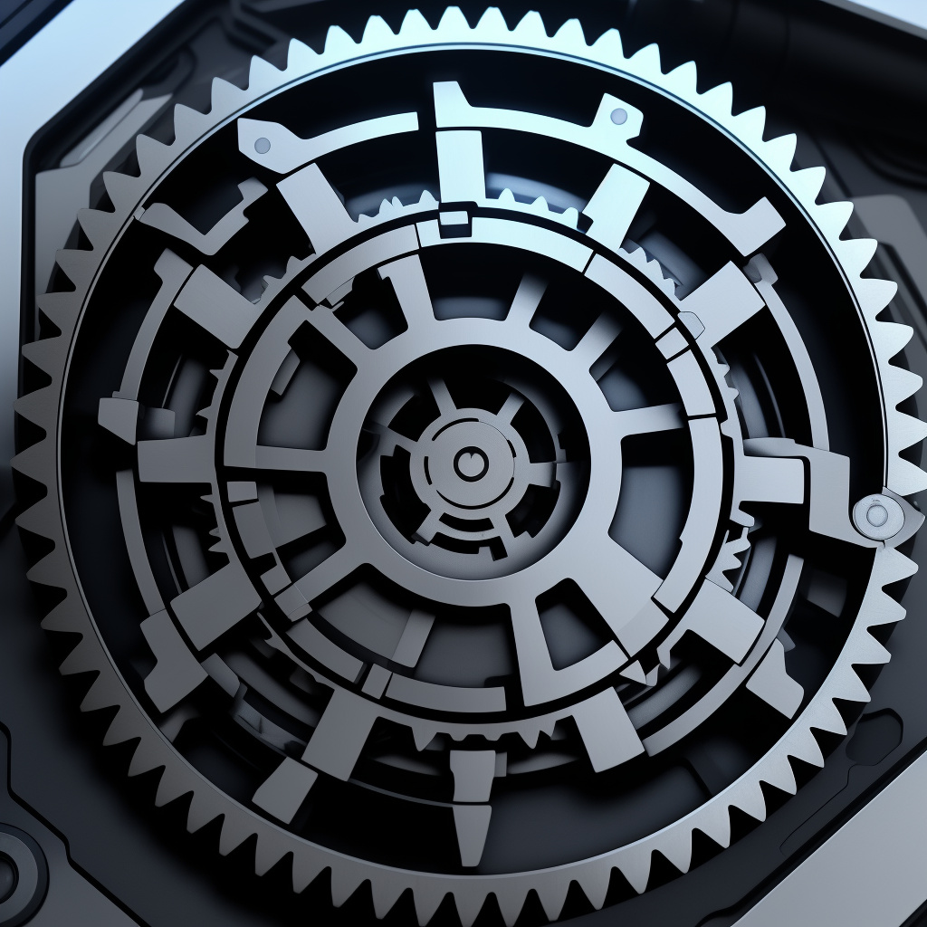 An image from a hub milling machine ,working on a spur gear in anime style