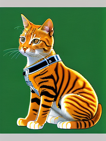 Orange tabby cat wearing a space suit.
 in anime style