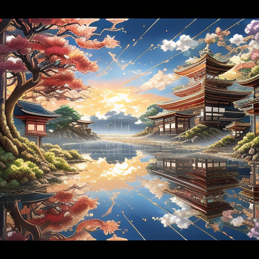 A golden heartbeat  in anime style
