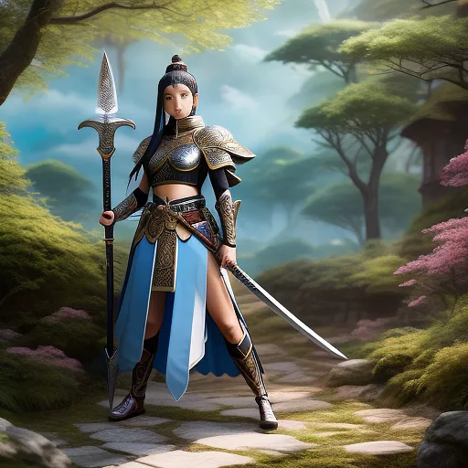 A warrior with sword in anime style