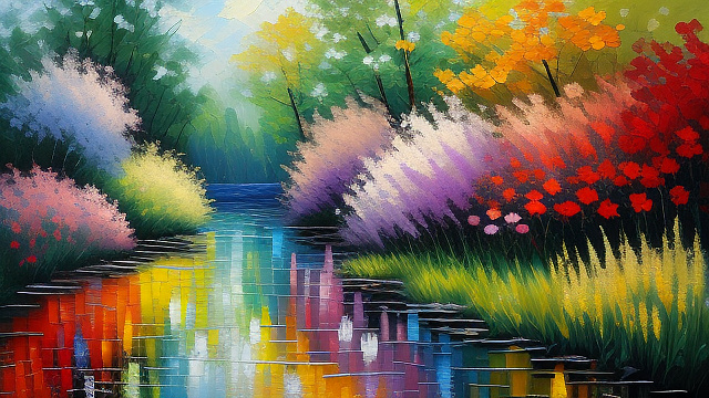 Impressionist oil painting flower  in custom style
