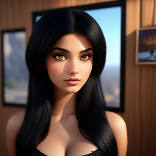 One girl beautiful she love it color black and from in iran 
she is like music 

 in disney 3d style