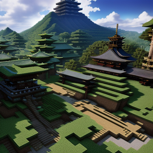 Minecraft in dark fantasy
 in anime style