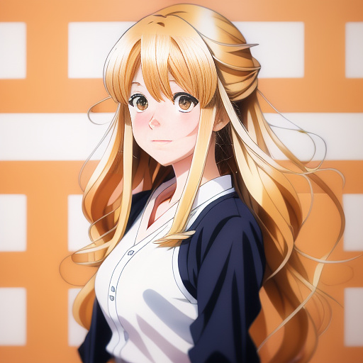 Blonde hair
 in anime style