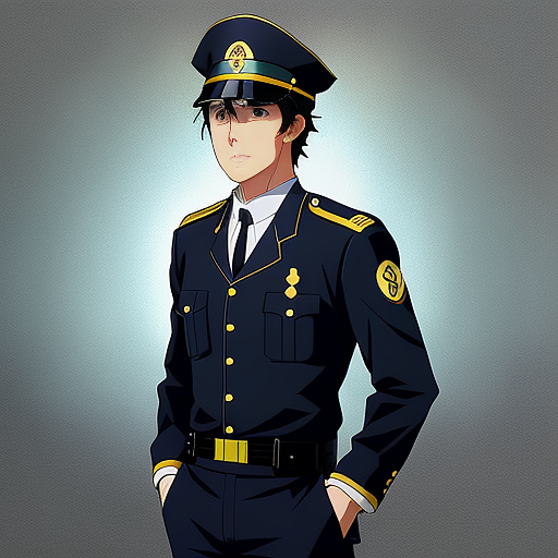 Policeman in anime style