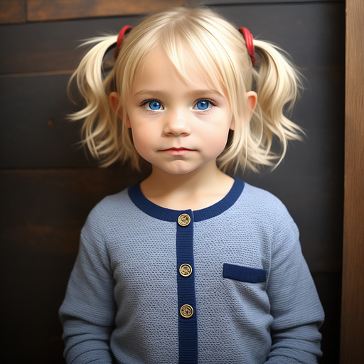 Litlle girl lalafell, blond  hair, blue eyes,  in custom style