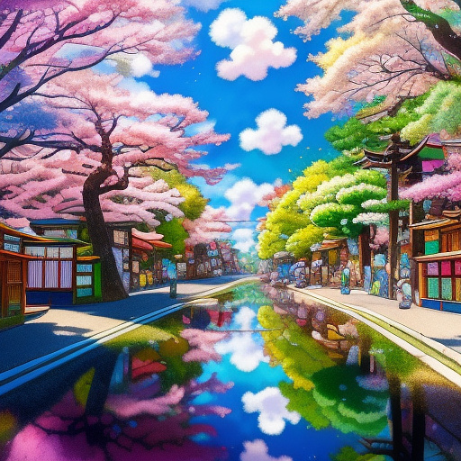 A magical and colourful whimsical world filled with candy and wonder. in anime style