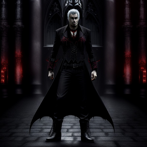 Dante sparda from the video game series devil may cry.
 in gothic style