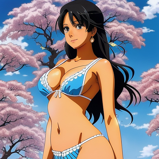 Indian hot model in anime style
