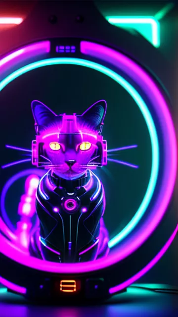 Cyber cat.

 in sci-fi style
