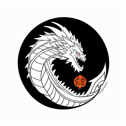 A simple line drawing of dragon, minimal style, black outlines on a white background, no shading, minimalist style, similar to a coloring book page, very simple and easy to recognize, only essential details, no background, no words. in anime style