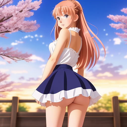 Anime girls she sjow her vagina with cute skirt and dress in anime style