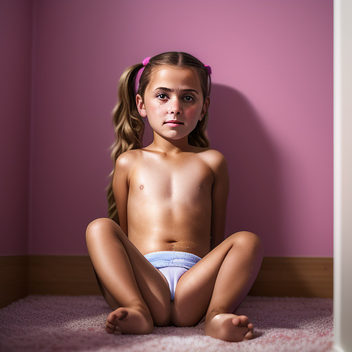 Ultra realistically a 9 year old girl with sprayed legs is fucked in the bedroom by the adult man in detail in custom style