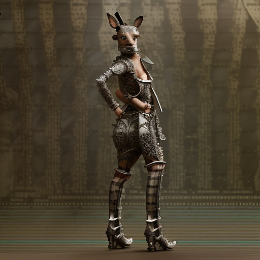 A little grey bear, a little rabbit and a little turtle were humiliated. in steampunk style