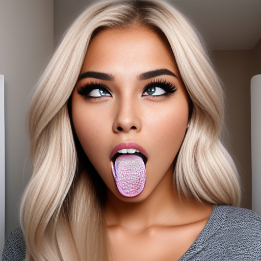  ahegao face blond hair  in custom style