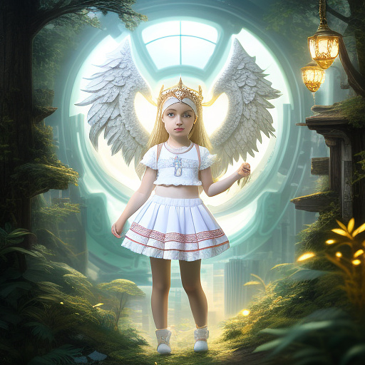 Realistic, 13 year old girl, in paper disposable kids diaper, white skinned, small top in angelcore style