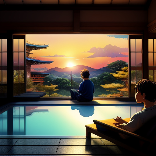Scene 1: the inspiration moment
setting: cozy living room at sunset.
character: sam, a young man with average build, messy hair, lounging on the couch.
action: he’s watching olympic swimmers on tv. their athletic bodies glow under the pool lights.

camera angles:

close-up on sam’s face, eyes sparkling with awe.

cut to over-the-shoulder view of the glowing swimmers on screen.

top-down shot showing sam watching tv with admiration.lighting: warm orange tones from sunset, bluish tv light reflecting on sam’s face.
mood: curious and excited.

overlay text (optional):
"and so... the illusion begins." in anime style