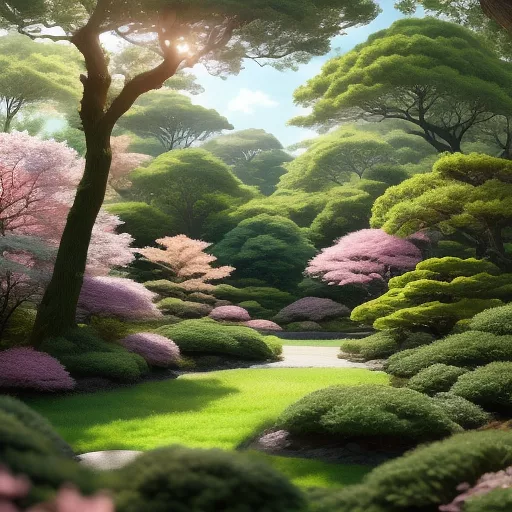 Seaweed mixed with trees and shrubs 
 in anime style