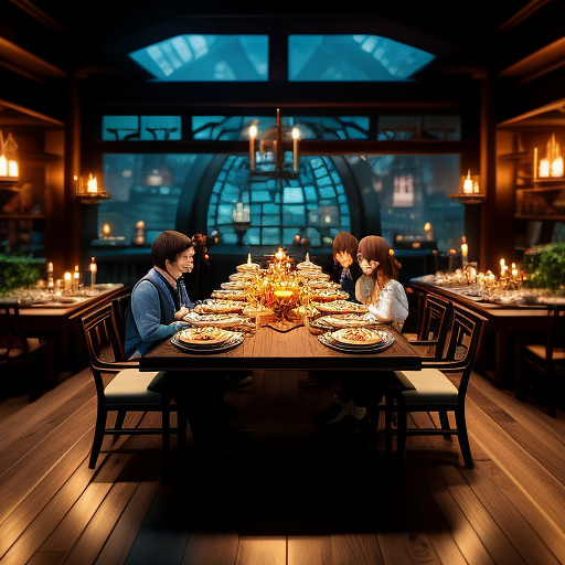 The hogwarts feast begins — and harry sits surrounded by floating candles, pumpkin pies, and laughing friends.
he raises his goblet and says, “to the best kind of magic — the kind that feels like home.”
even snape almost smiles. almost.

🎀 scene prompt: grand dining table with tiny plates of food, floating candles, nendoroid harry in happy expression, cozy lighting.( toy style ) in anime style
