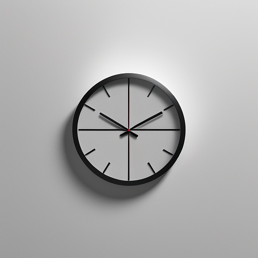 Minimalist clock: a simple, sleek clock face with minimalistic design elements, representing the passage of time and the contemporary focus of the channel. in sci-fi style