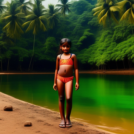 A  11 yrs old girl in bikini in kerala style  in custom style