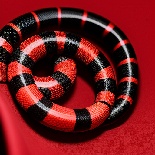 A coral snake eating its own tail as ouroboros.
 in custom style