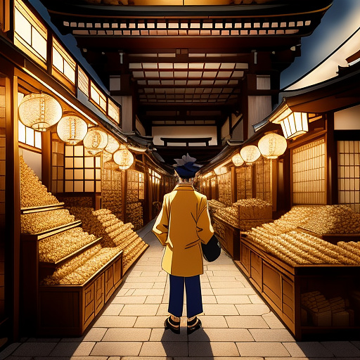 Gold seller in anime style