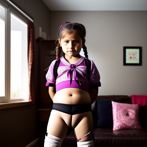 Ultra realistically a 9 year old girl tied up in the living room and a 40 year old man you have sex in custom style