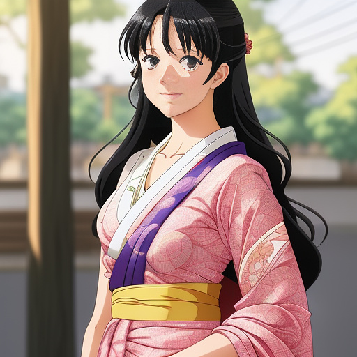 A woman riding bicycle with saree  in anime style