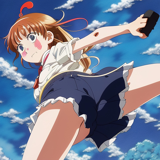 Girl getting kick in the crotch in anime style