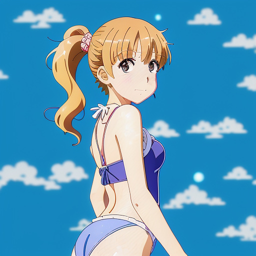 9 year old swimsuit small gyatt in anime style