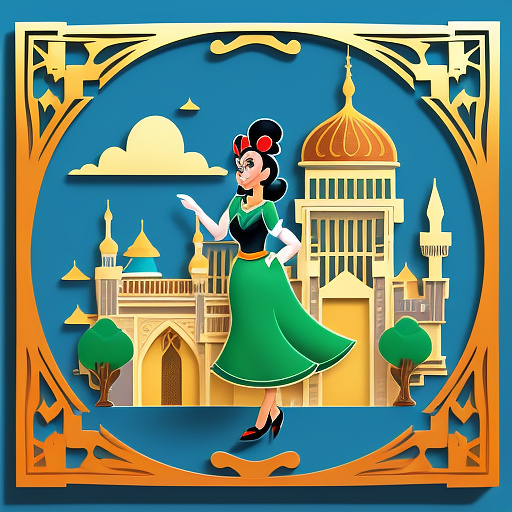 Make me a picture about website design prices in mashhad in disney painted style