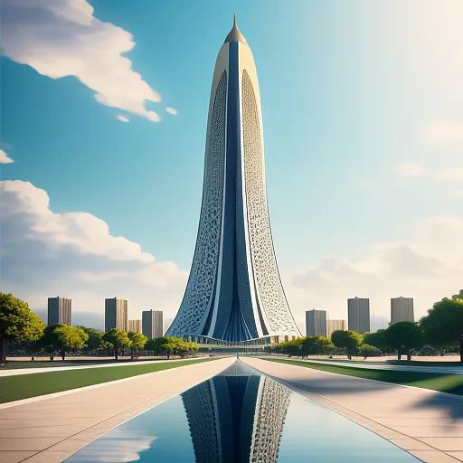Azadi tower  in anime style