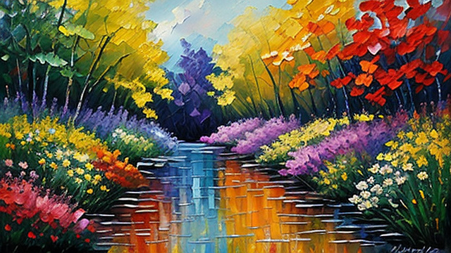 Impressionist oil painting flower  in custom style