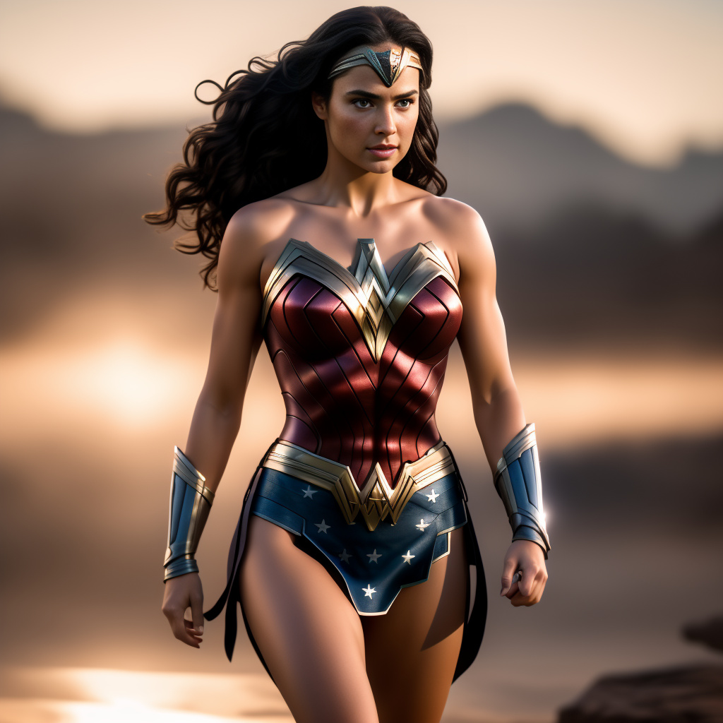 Wonder woman, hyper-realistic photo, (((full body)))
 in realistic style